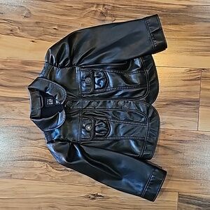 Gap Baby Girl Puff Sleeve Vegan Leather Jacket